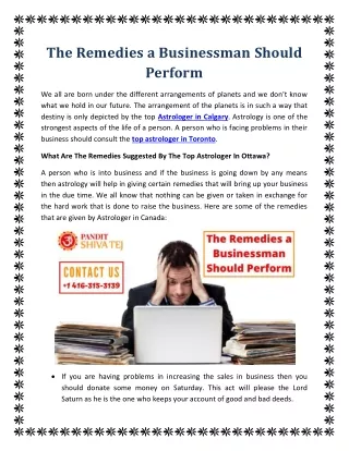 the remedies a businessman should perform