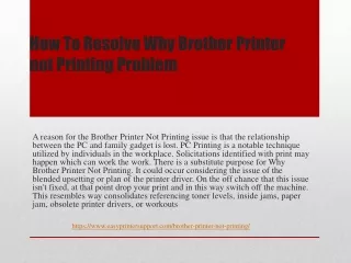 how to resolve why brother printer not printing problem