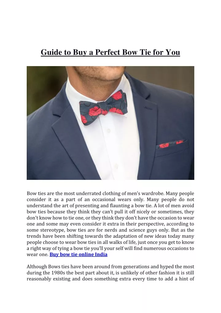 guide to buy a perfect bow tie for you