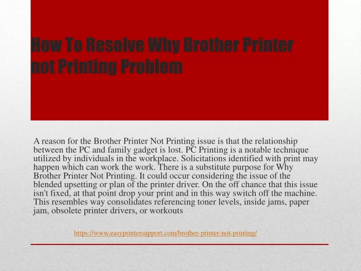 how to resolve why brother printer not printing problem