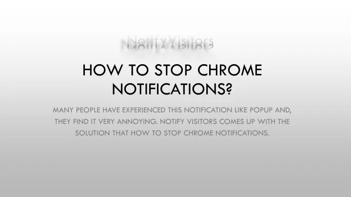 how to stop chrome notifications