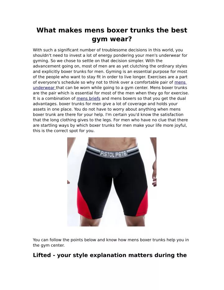 what makes mens boxer trunks the best gym wear