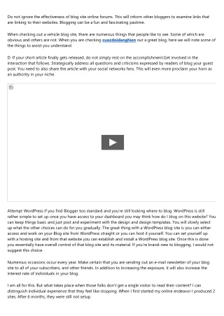 do not ignore the effectiveness of blog site