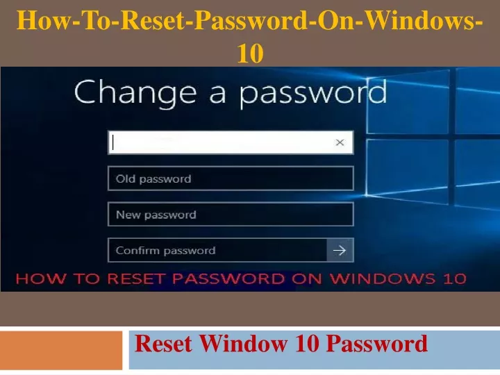 how to reset password on windows 10