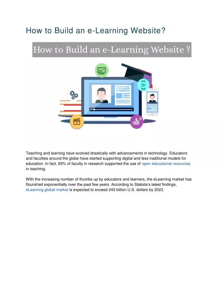 how to build an e learning website