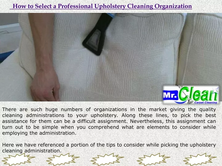 how to select a professional upholstery cleaning