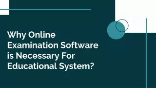 why online examination software is necessary