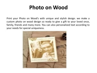 Best Photo on Wood