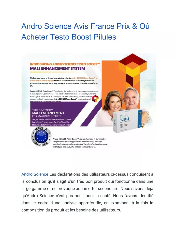 andro science avis france prix o acheter testo