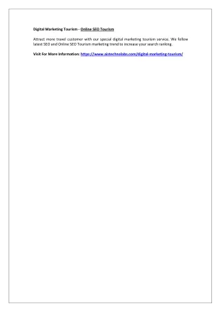 digital marketing tourism online seo tourism