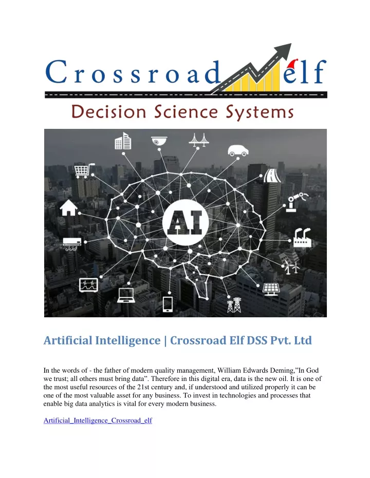artificial intelligence crossroad elf dss pvt ltd