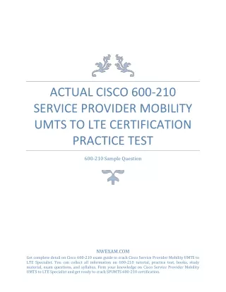 actual cisco 600 210 service provider mobility