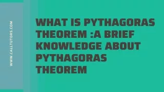 what is pythagoras theorem a brief knowledge