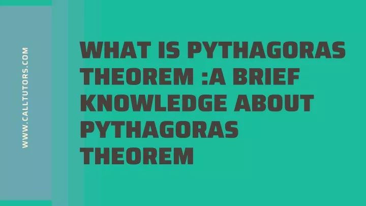 what is pythagoras theorem a brief knowledge