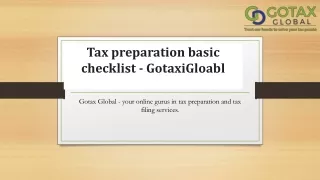 Tax preparation basic checklist