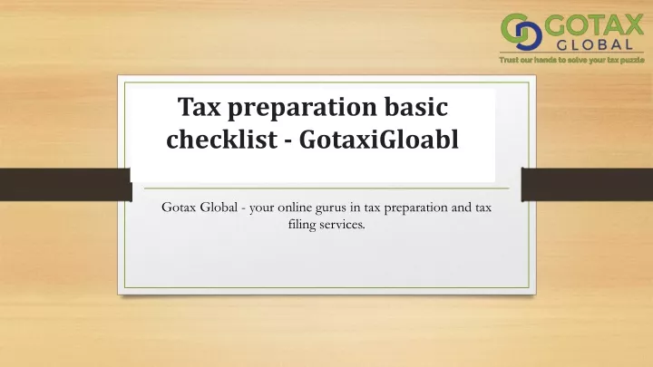 tax preparation basic checklist gotaxigloabl