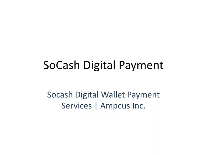 socash digital payment