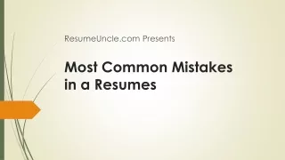 Most Common Mistakes in a Resumes
