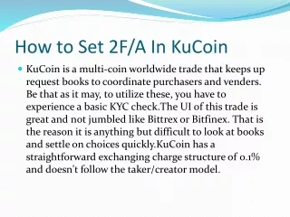 how to set 2f a in kucoin