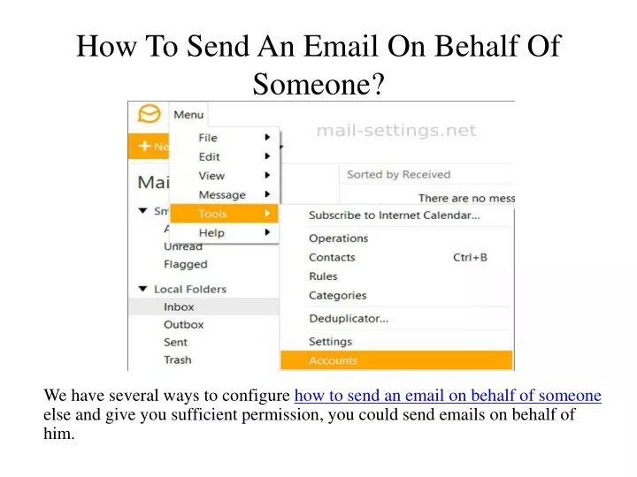 how to send an email on behalf of someone