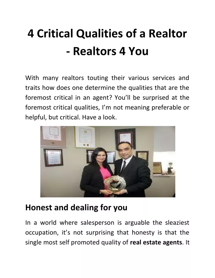4 critical qualities of a realtor realtors 4 you