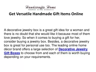 get versatile handmade gift items online