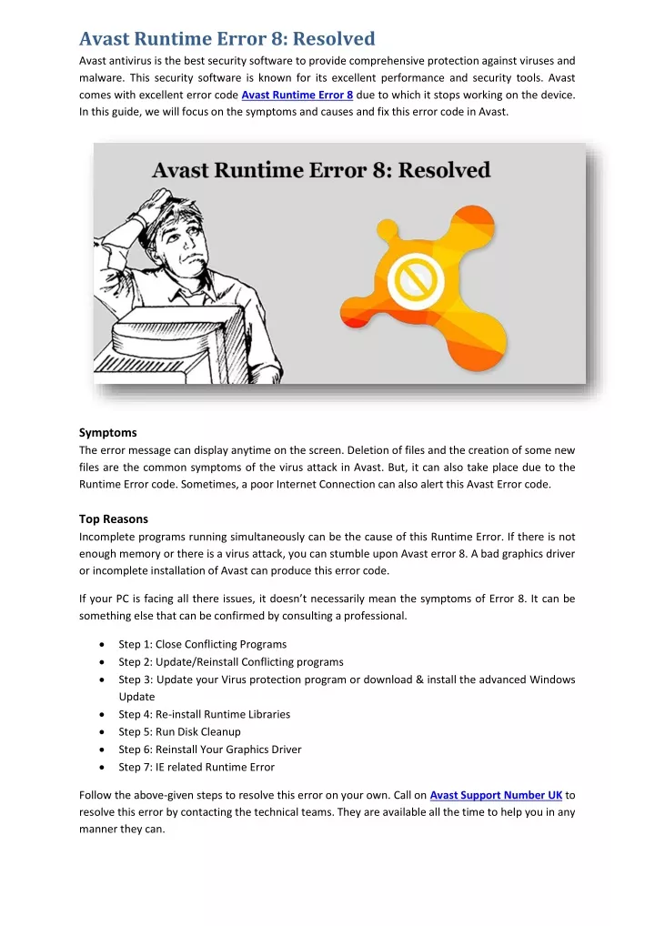 avast runtime error 8 resolved avast antivirus