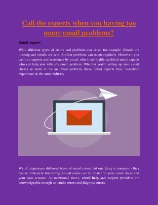 call the experts when you having too many email