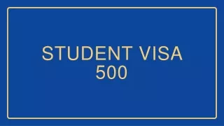 student visa 500