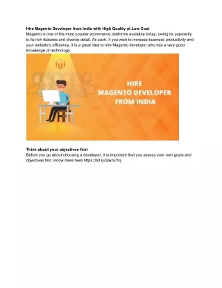 hire magento developer from india with high
