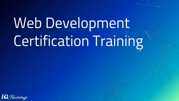 web development certification training