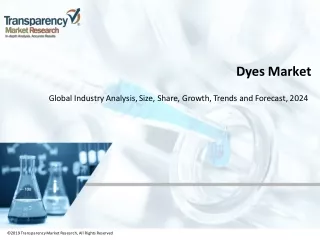 Dyes Market to Receive Overwhelming Hike in Revenues by 2024