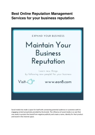 best online reputation management services