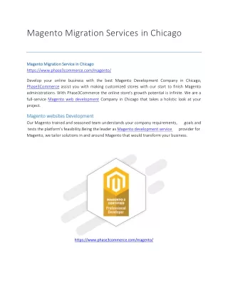 Magento Migration Service in Chicago