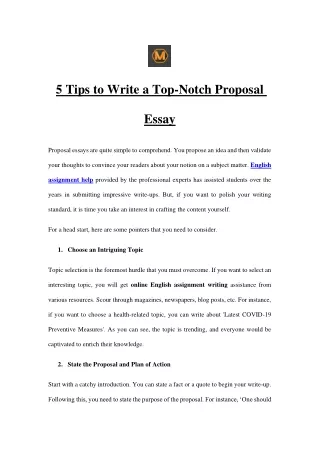 5 tips to write a top notch proposal