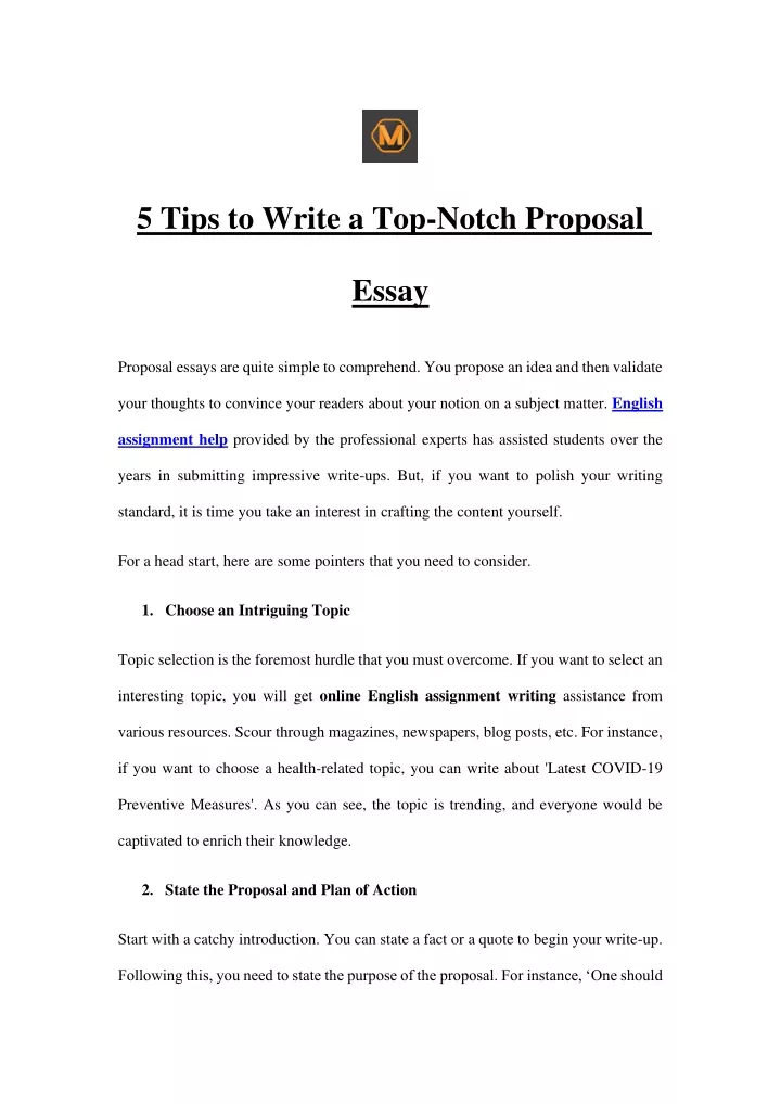 5 tips to write a top notch proposal