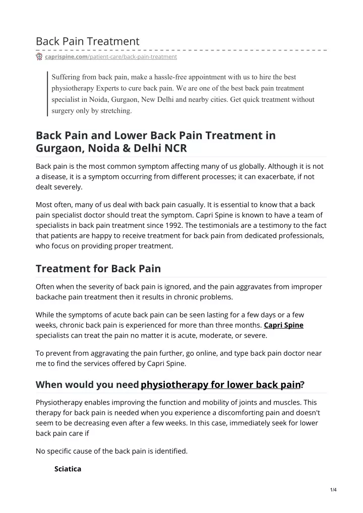 back pain treatment