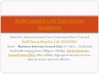 airtel leased line connection bangalore