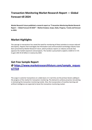 transaction monitoring market research report