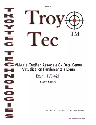 VMware Certified Associate 6 - Data Center Virtualization Fundamentals 1V0-621 study materials