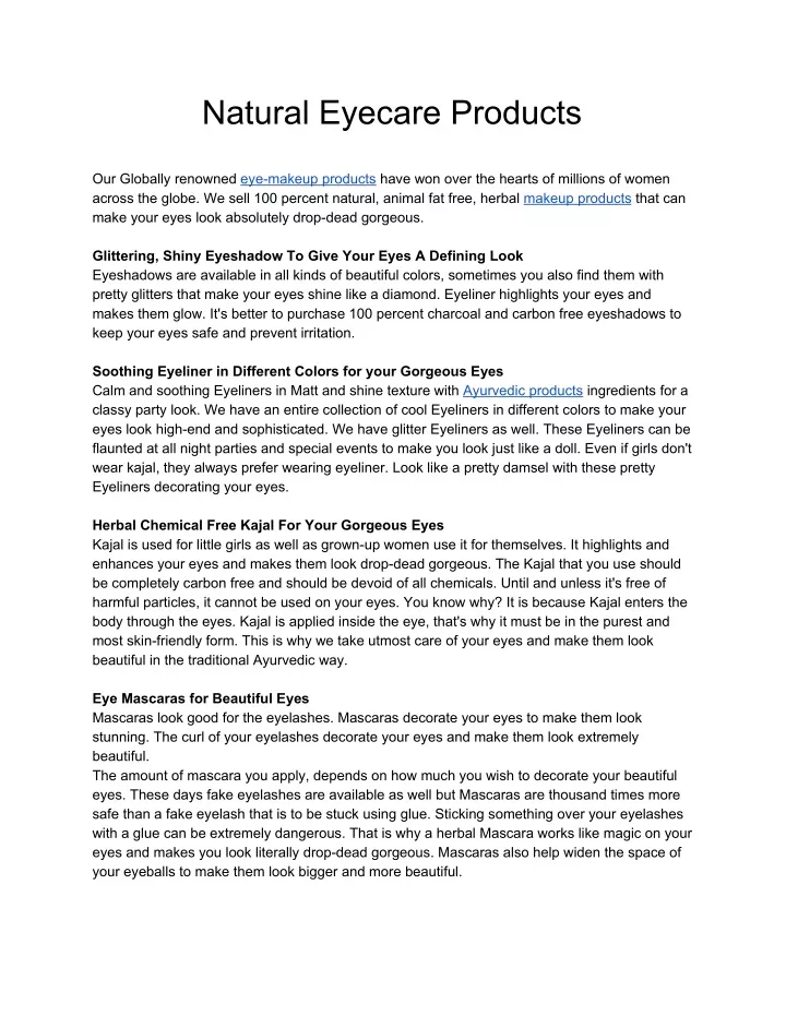 natural eyecare products