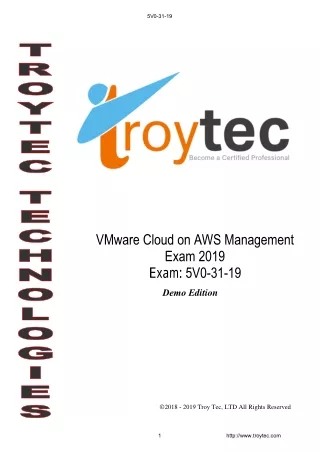 Cloud on AWS Management Exam 2019 5V0-31-19 study materials