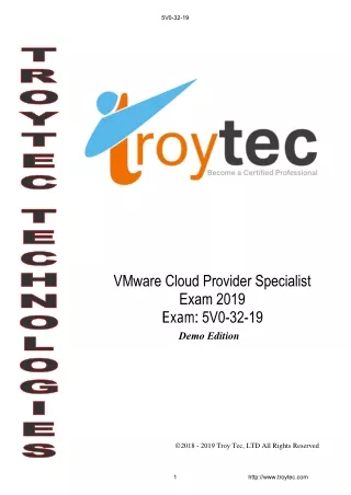 VMware Cloud Provider Specialist Exam 2019 5V0-32-19 study materials