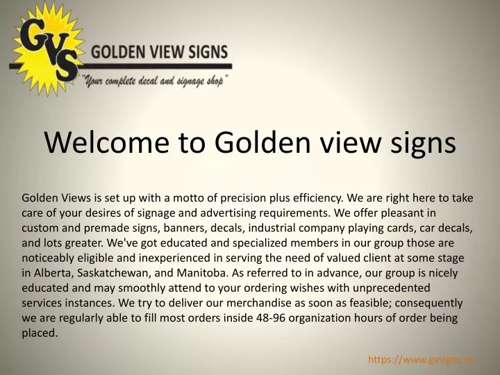 welcome to golden view signs