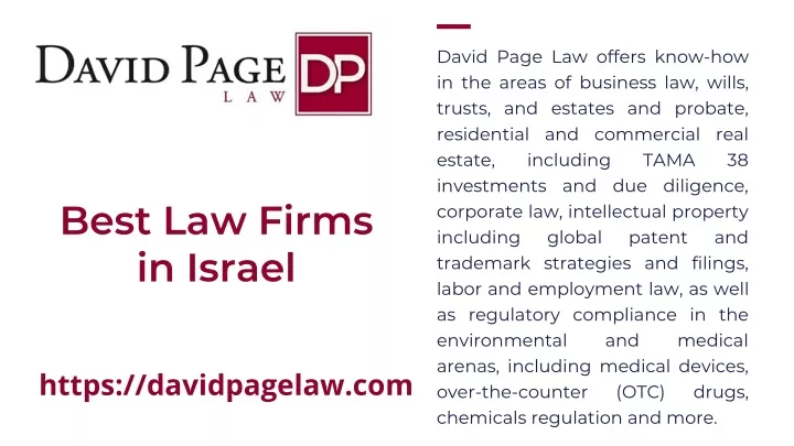 david page law offers know how in the areas