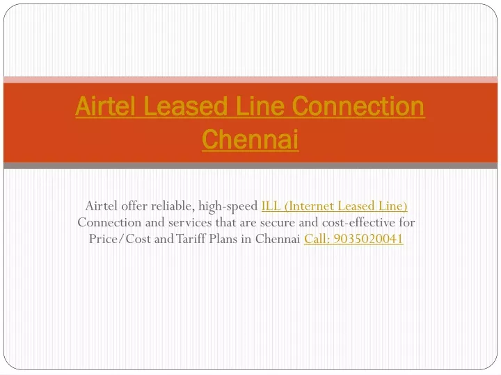 airtel leased line connection chennai