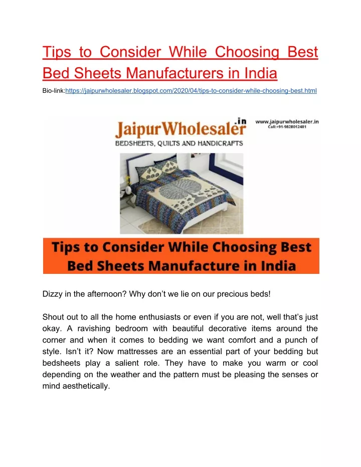 tips to consider while choosing best bed sheets