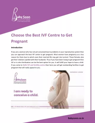 Choose the Best IVF Centre to Get Pregnant