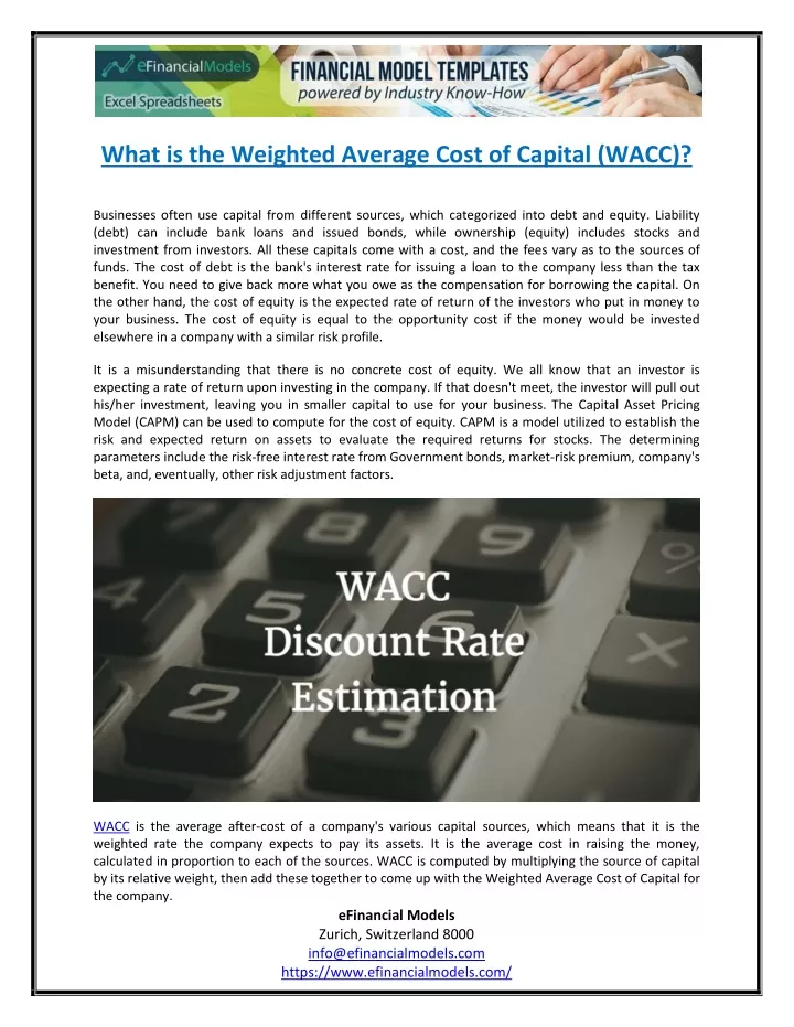 what is the weighted average cost of capital wacc