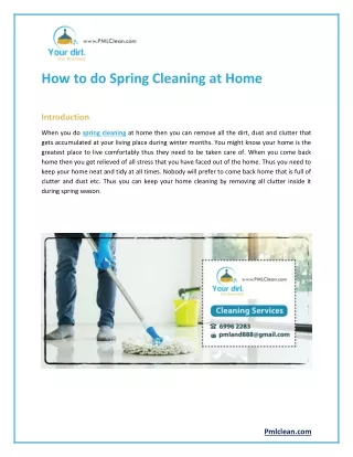 How to do Spring Cleaning at Home